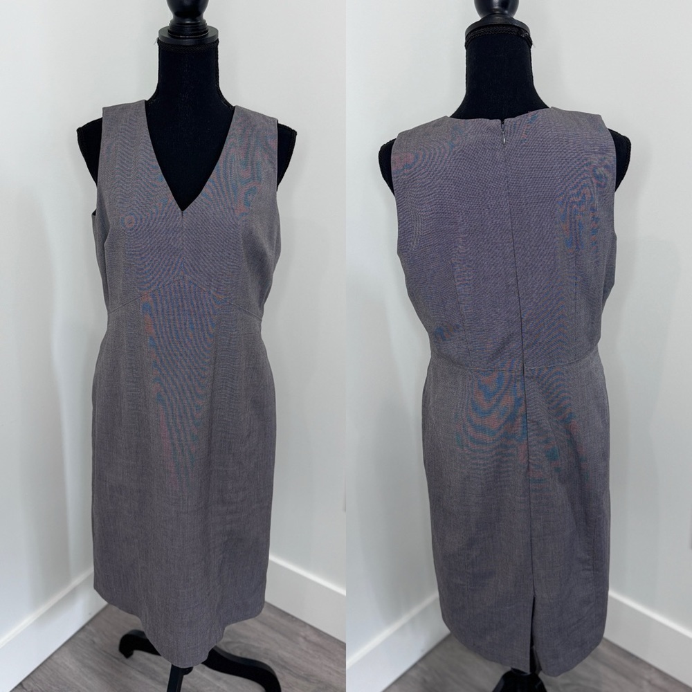 Ann Taylor Gray Sleeveless Midi Dress (sz 8)